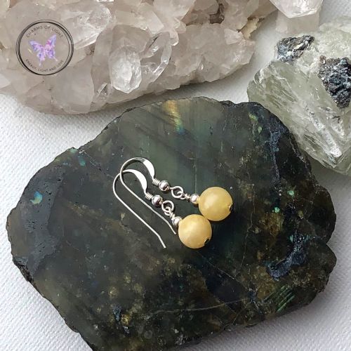 Yellow Calcite Silver Earrings